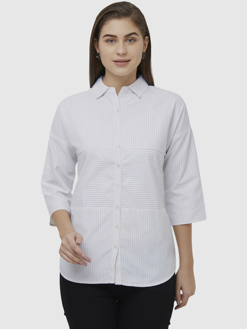 109 F White Striped Shirt Price in India