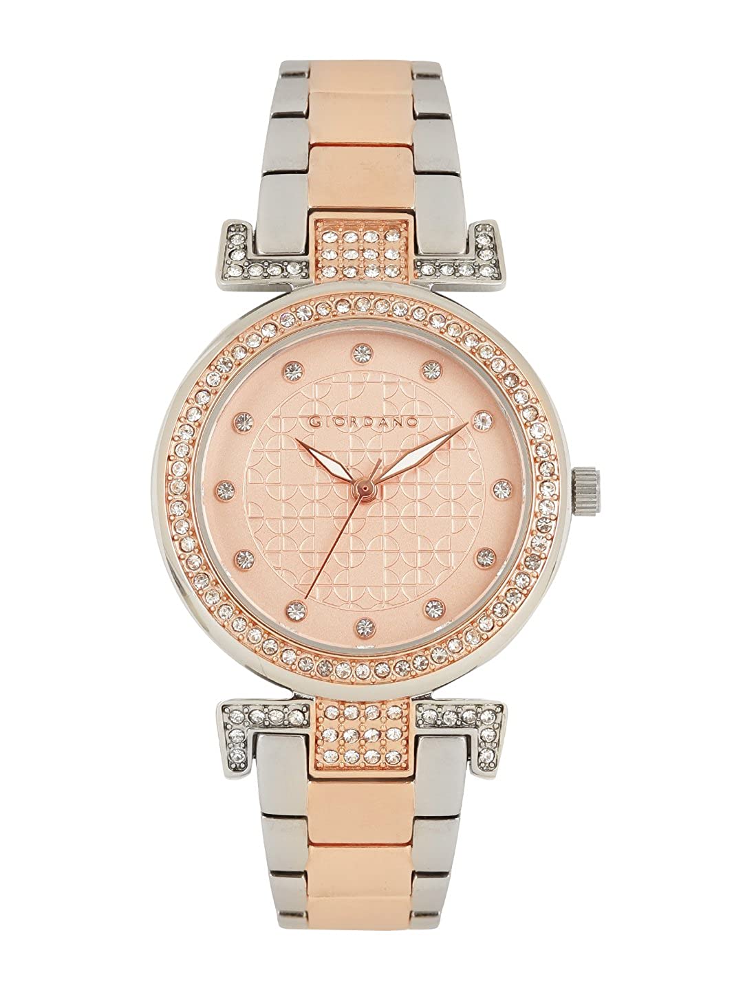 Giordano Women's Rose Gold Dial Two Tone Rose Gold Metal Strap Watch, Model No. A2057-88 Price in India