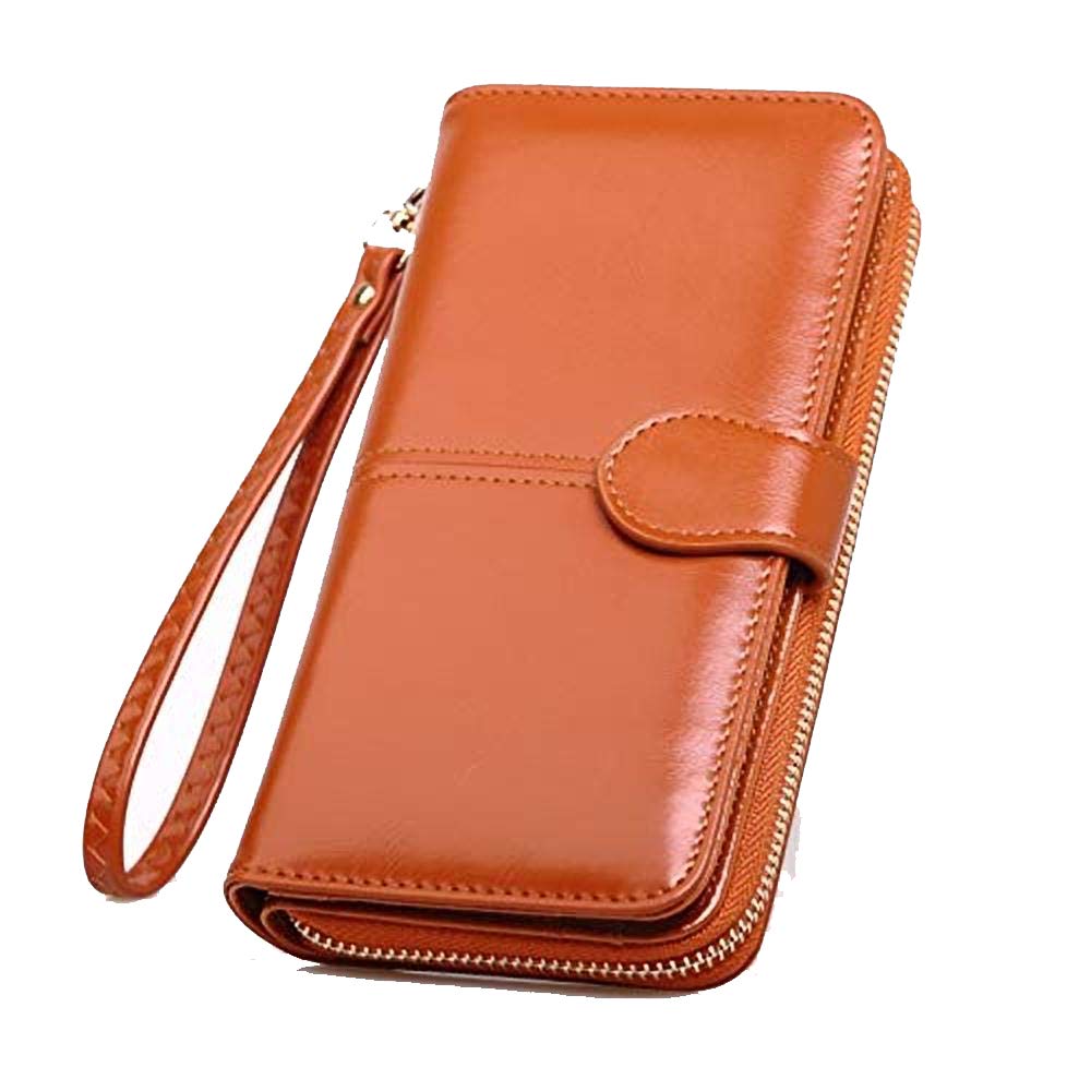 SKUDGEAR Long Bi-Fold Zipper Wallet Large Capacity PU Leather Clutch Women's Wristlet Price in India