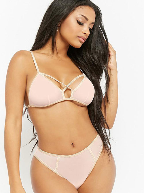 Forever 21 Blush Non-Wired Bralette Bra Price in India