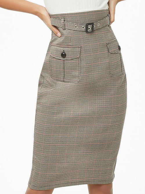 Forever 21 Grey Checks Skirt Price in India