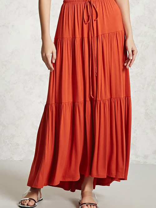 Forever 21 Rust Maxi Skirt Price in India