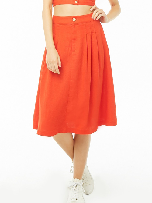 Forever 21 Red Midi Skirt Price in India
