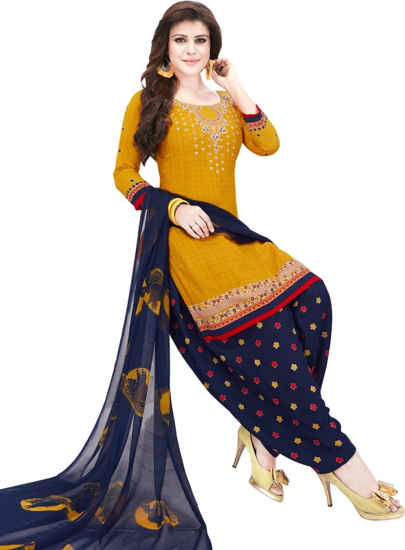 crepe printed salwar suit material