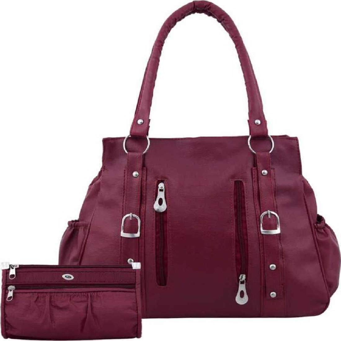 Bellina® Women's Handbag in Premium maroon color Shoulder bag and wallet for women Price in India