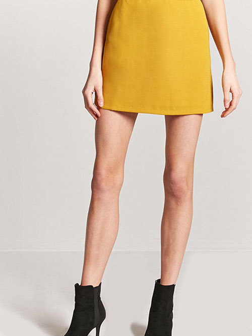 Forever 21 Mustard A-Line Fit Skirt Price in India