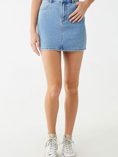 Forever 21 Blue Regular Fit Skirt Price in India