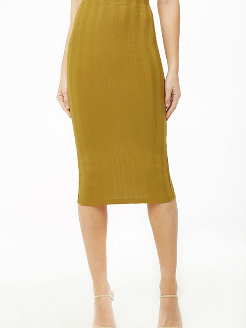 Forever 21 Yellow Striped Skirt Price in India