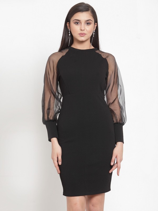 Women Bodycon Black Dress Price in India