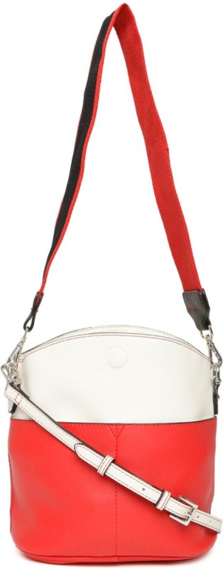 Women Red, White Shoulder Bag Price in India