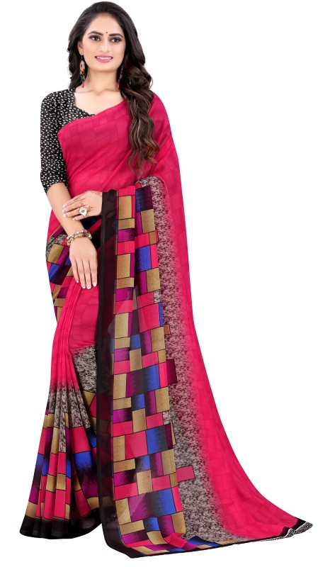 Printed Daily Wear Poly Georgette Saree Price in India