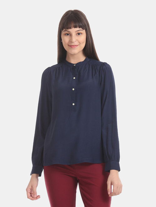 GAP Navy Band Neck Top Price in India