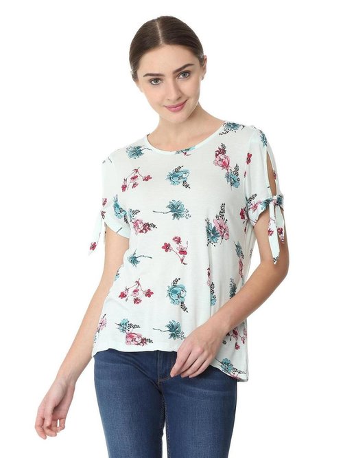 Solly by Allen Solly Blue Printed Top Price in India