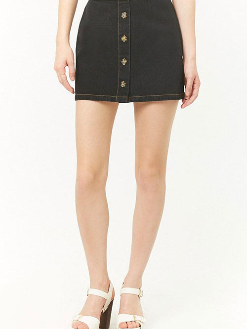 Forever 21 Black Cotton Skirt Price in India