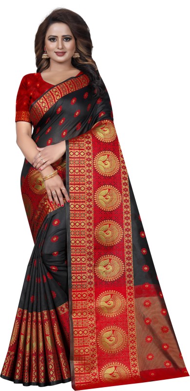 Woven Banarasi Cotton Silk Saree Price in India