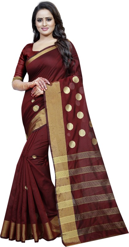 Embellished Maheshwari Cotton Silk Saree Price in India