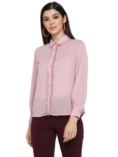 Mode by Red Tape Mauve Full Sleeves Shirt Price in India