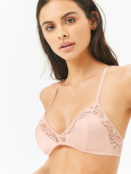 Forever 21 Blush Non-Wired Bralette Bra Price in India