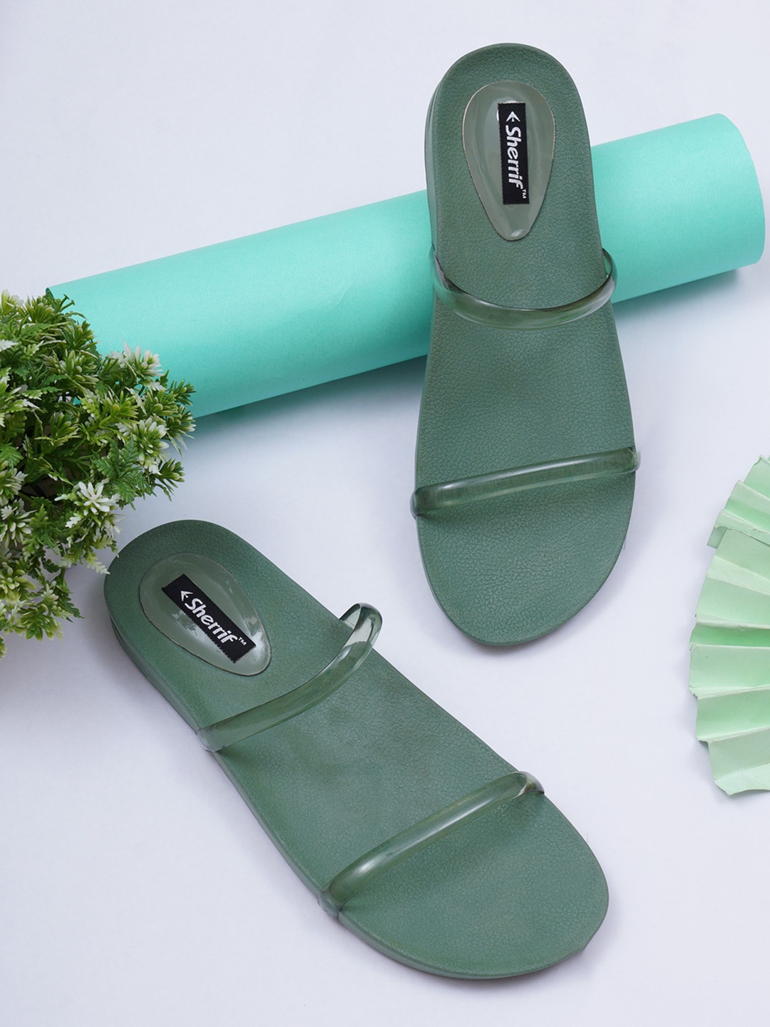 Sherrif Shoes Women Green  Open Toe Flats Price in India