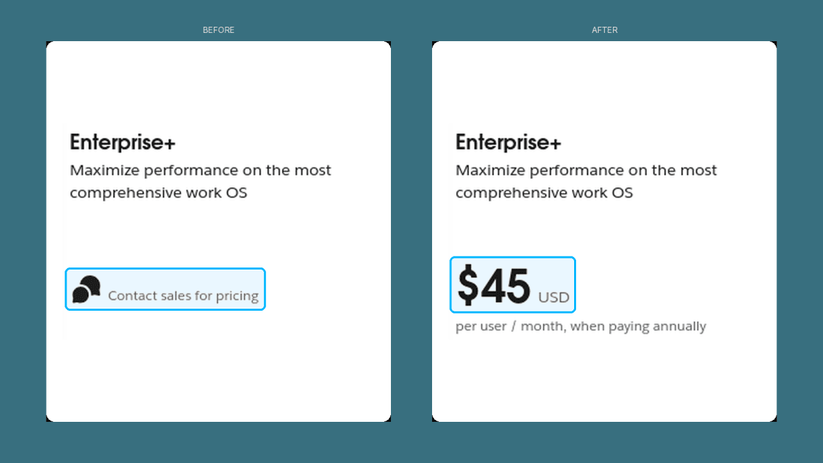Slack pricing page screenshot