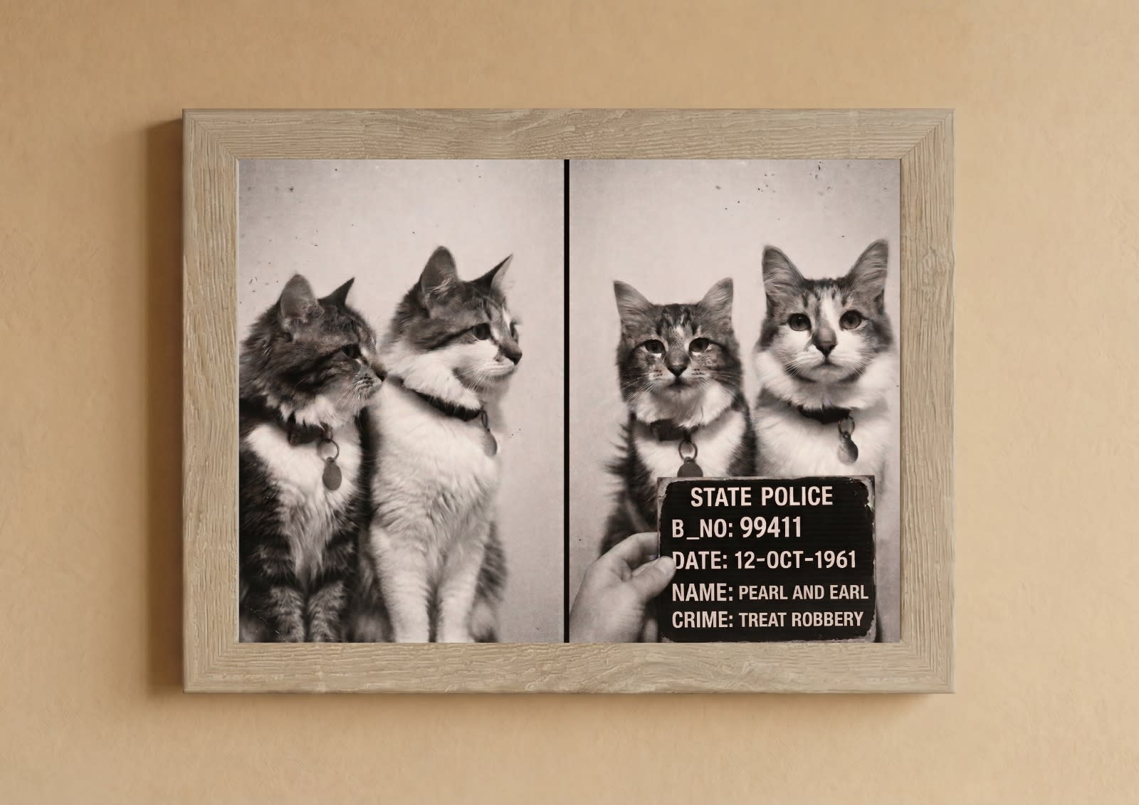 Mugshot custom pet portrait Cape Town