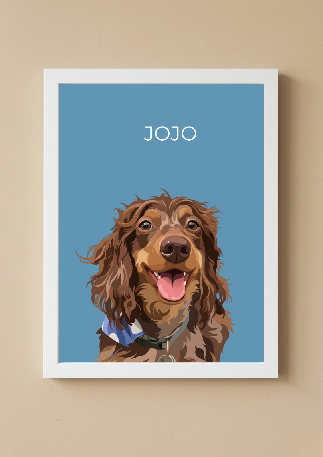 Custom Modern Art pet portrait framed Cape Town