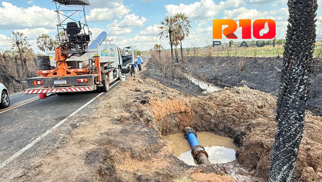 Águas do Piauí conclui conserto de adutora que liga Piripiri ao Açude Caldeirão