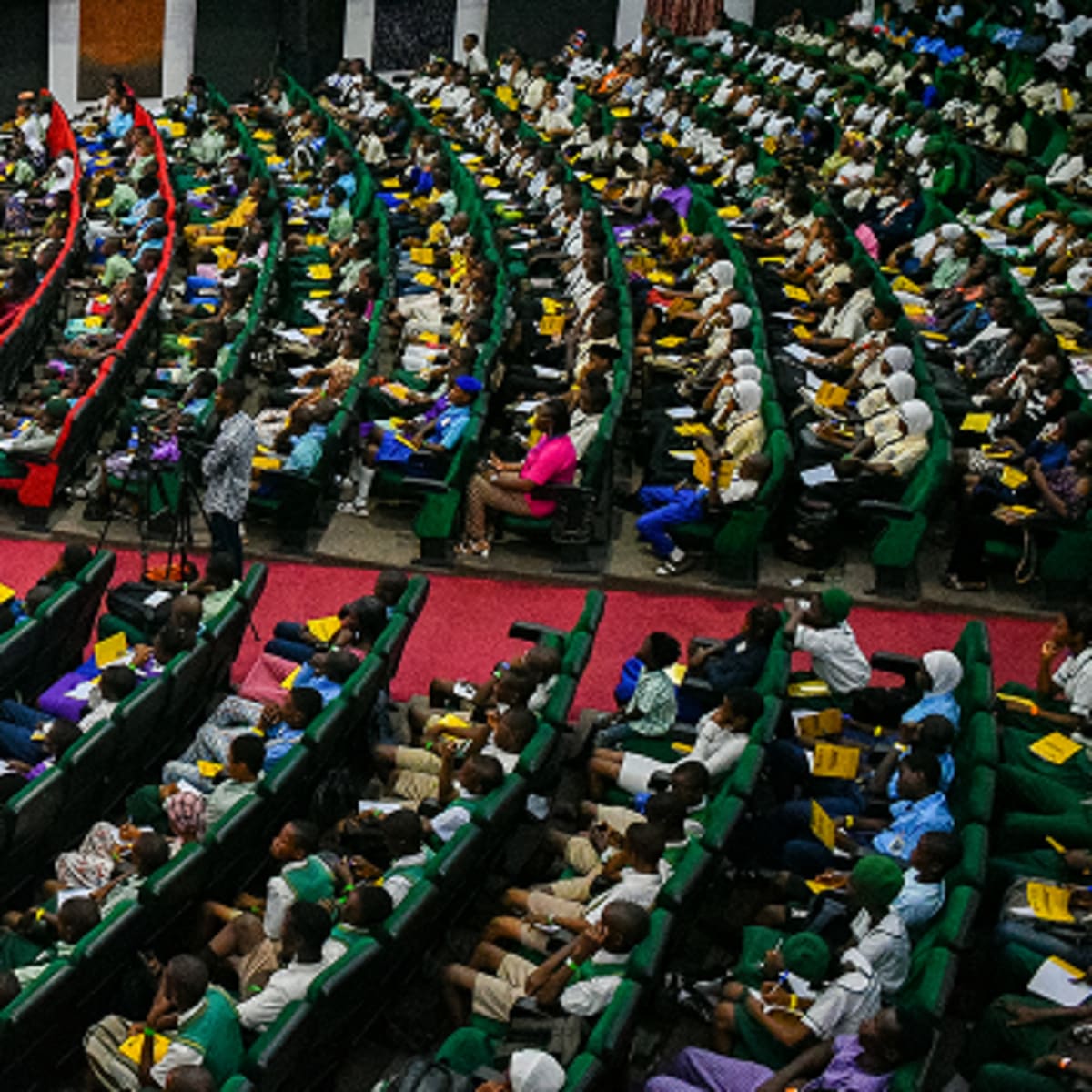 Crowd of teenagers at a Trust Teens event in Nigeria