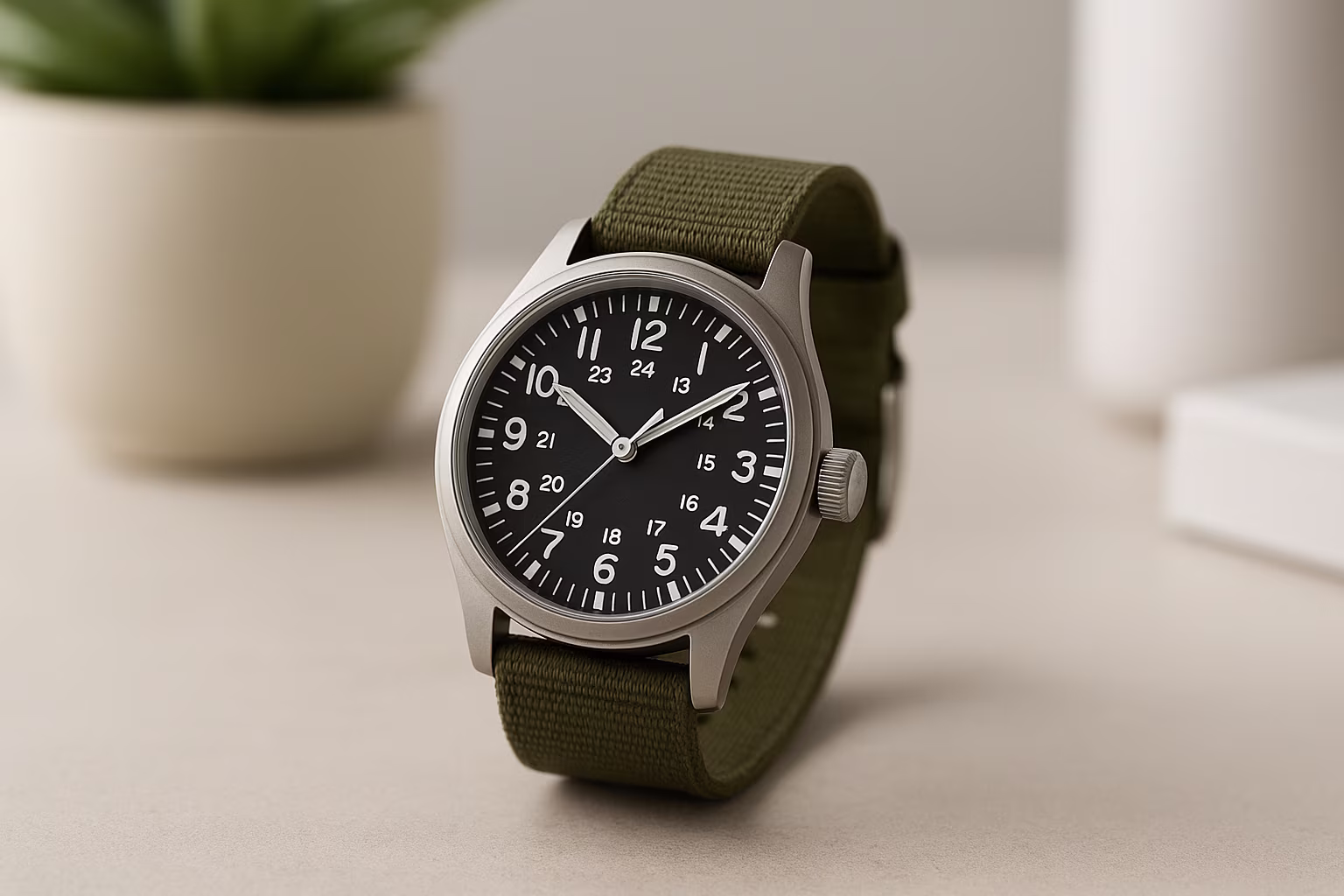 Image de catégorie montrant des montres de terrain dans une ambiance lifestyle réaliste.