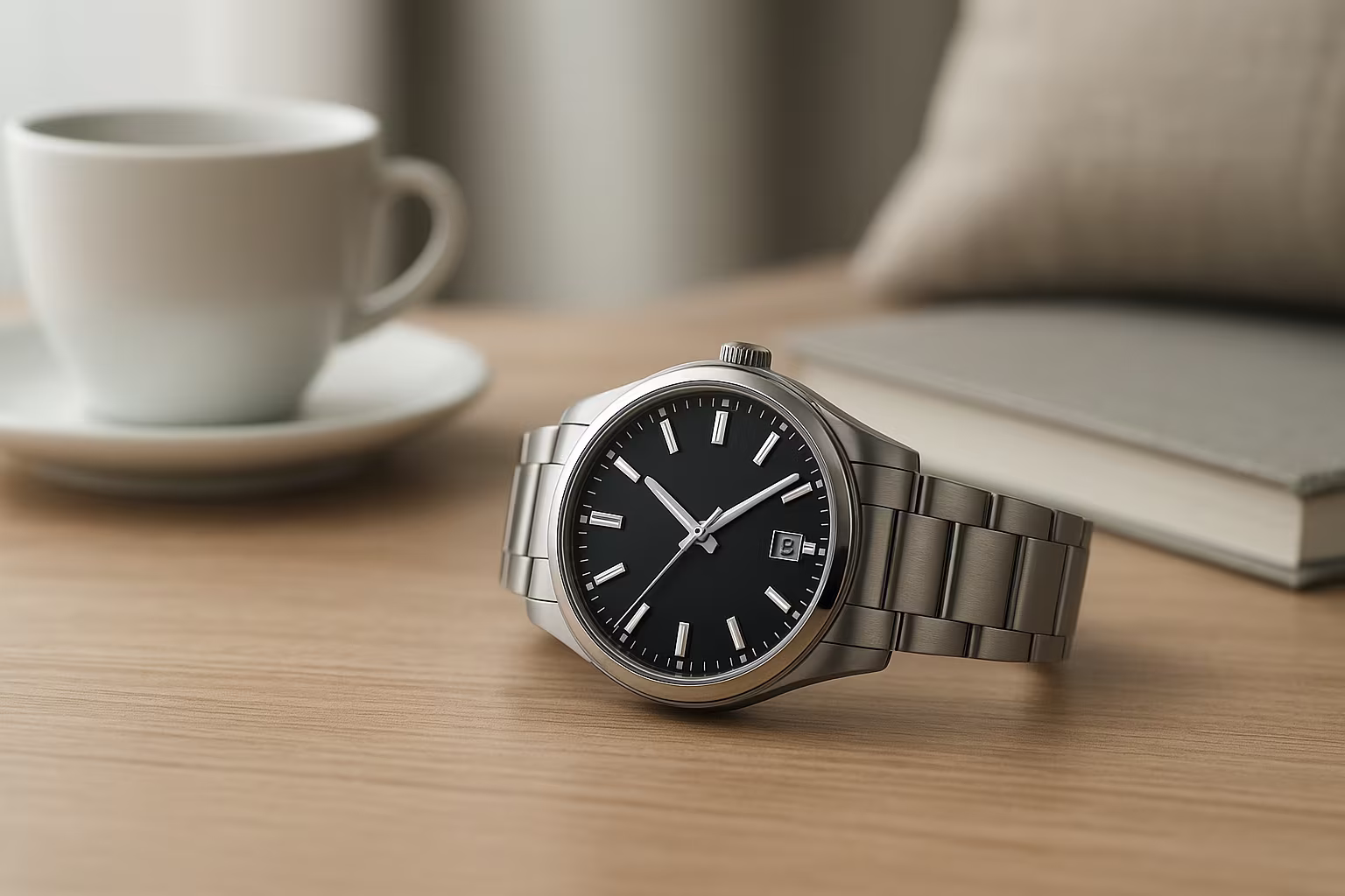 Image de catégorie montrant des montres pour homme dans une ambiance lifestyle réaliste.