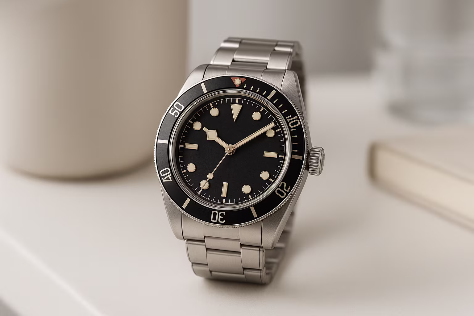 Image de catégorie montrant des montres vintage réédition dans une ambiance lifestyle réaliste.