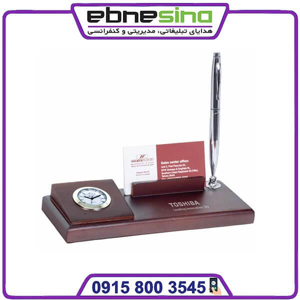 photo_2023-11-22_19-49-37 ساعت رومیزی چوبی تبلیغاتی مدل فلت