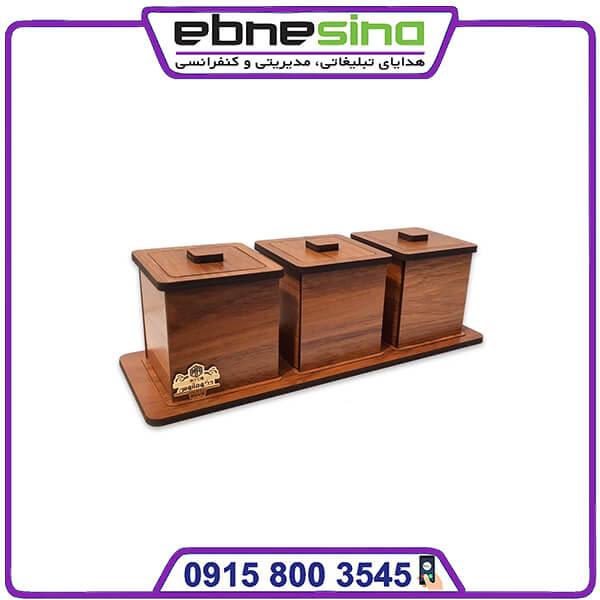 3 خونه درب دار جعبه پذیرایی چوبی ارزان 3 خانه