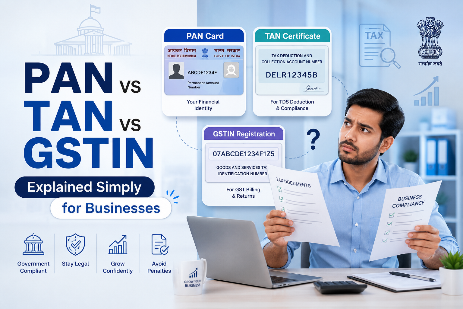 PAN vs TAN vs GSTIN: Complete Guide Explained in Simple Language