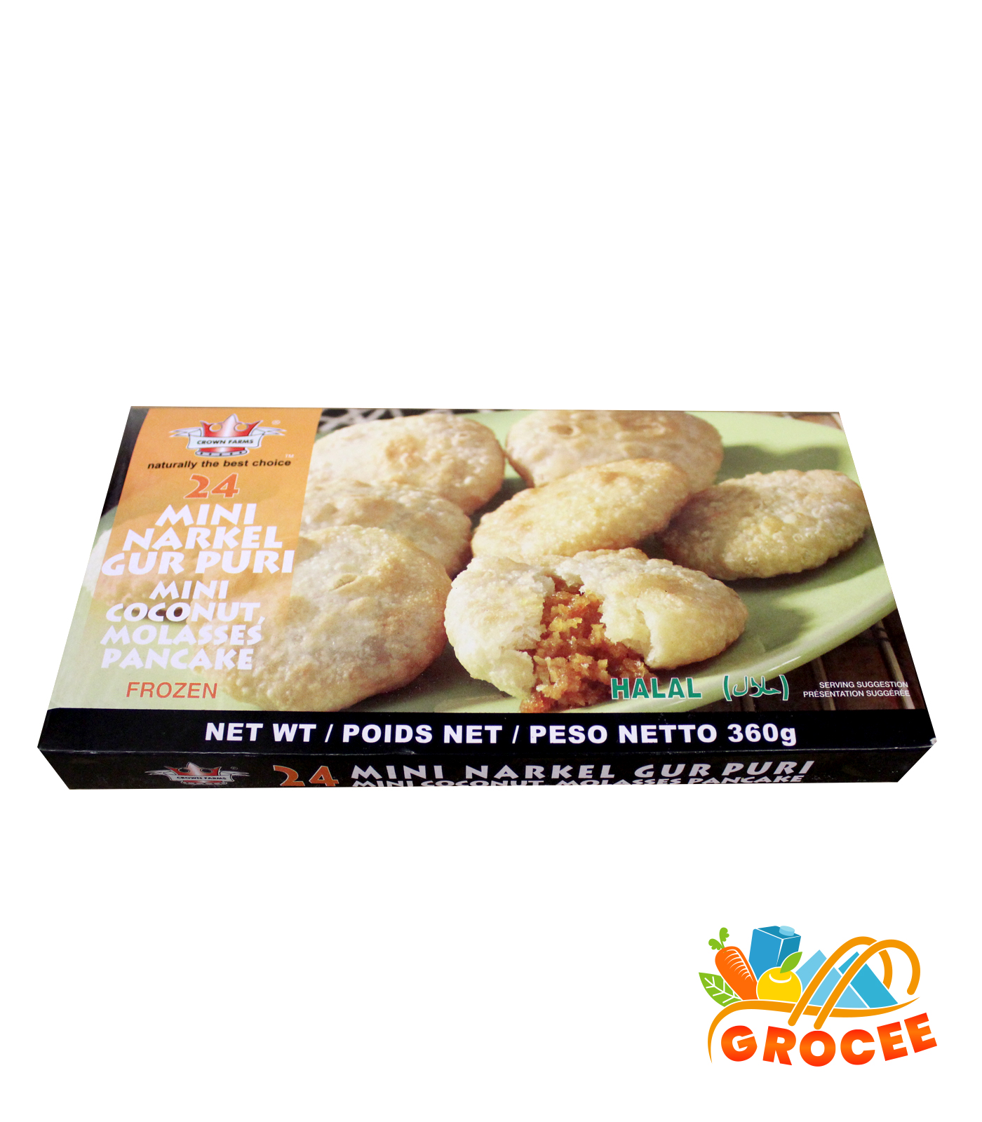 Crown Farms 24 Mini Aloo Sugar Puri 360g