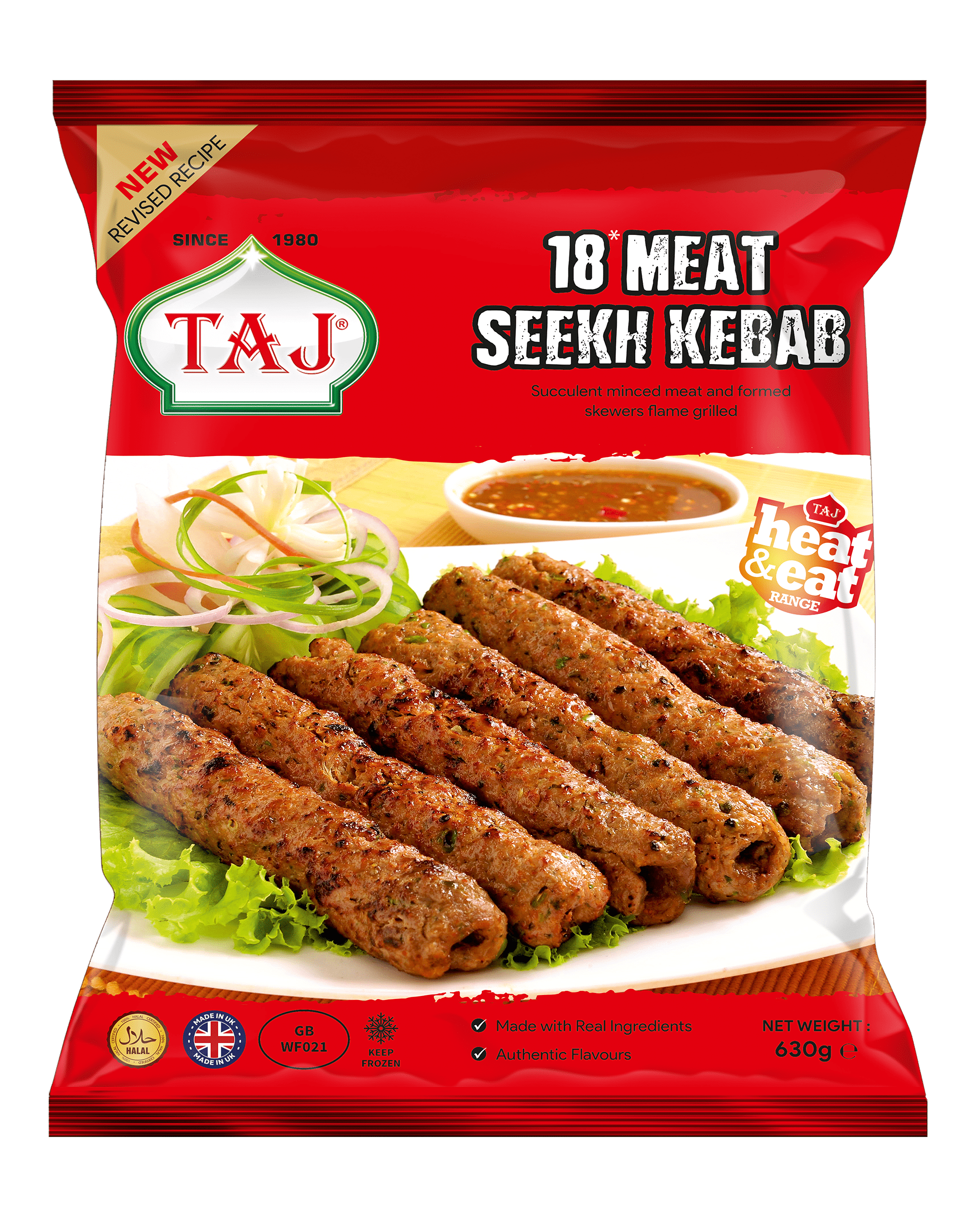 Taj 18 Meat Seekh Kebab 630g