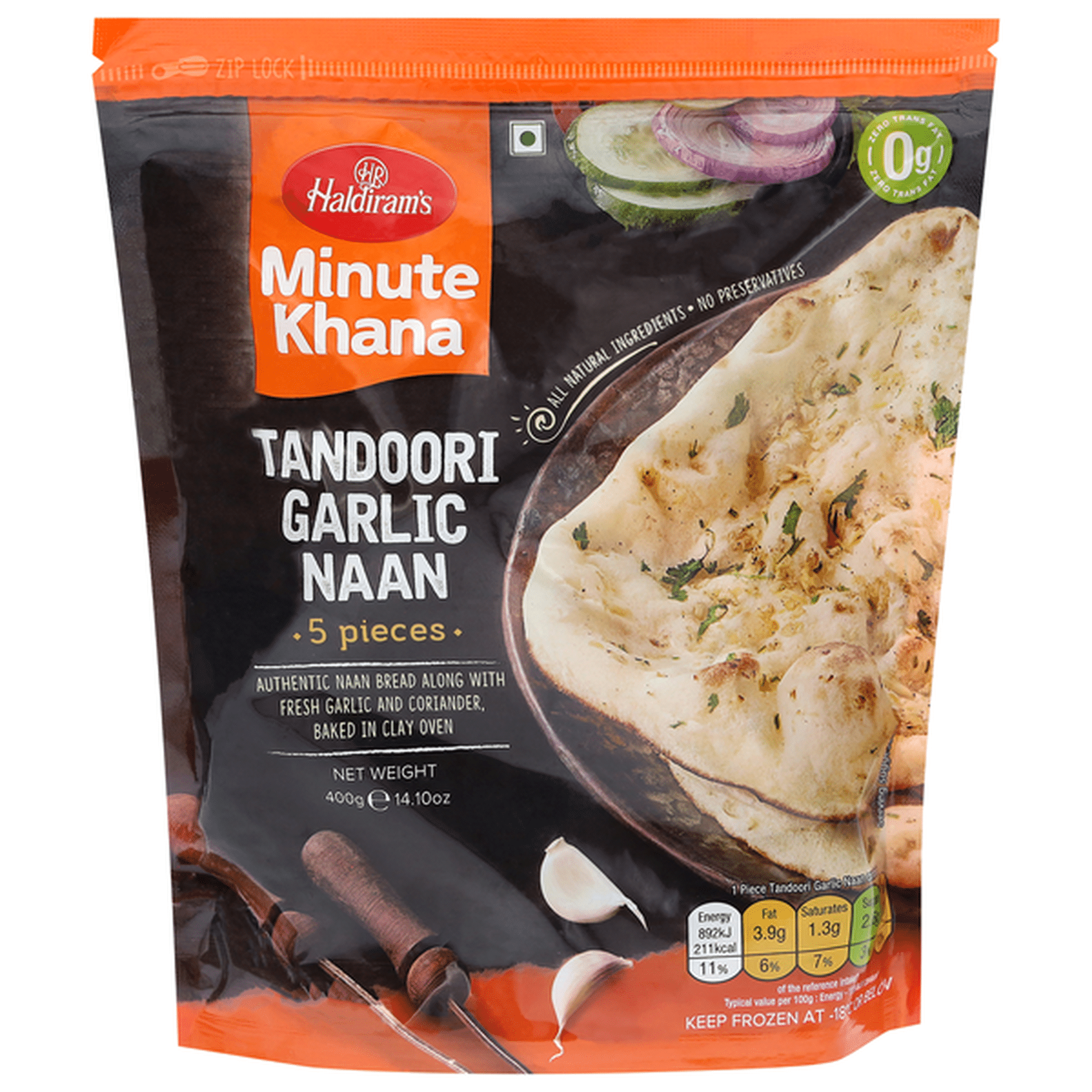 Haldiram's Tandoori Garlic Naan 400g