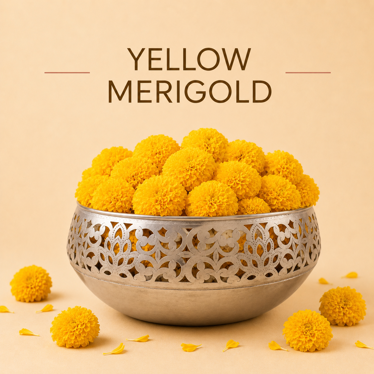 Fresh Marigold Orange/Yellow 100g - Fresh Pooja Flowers