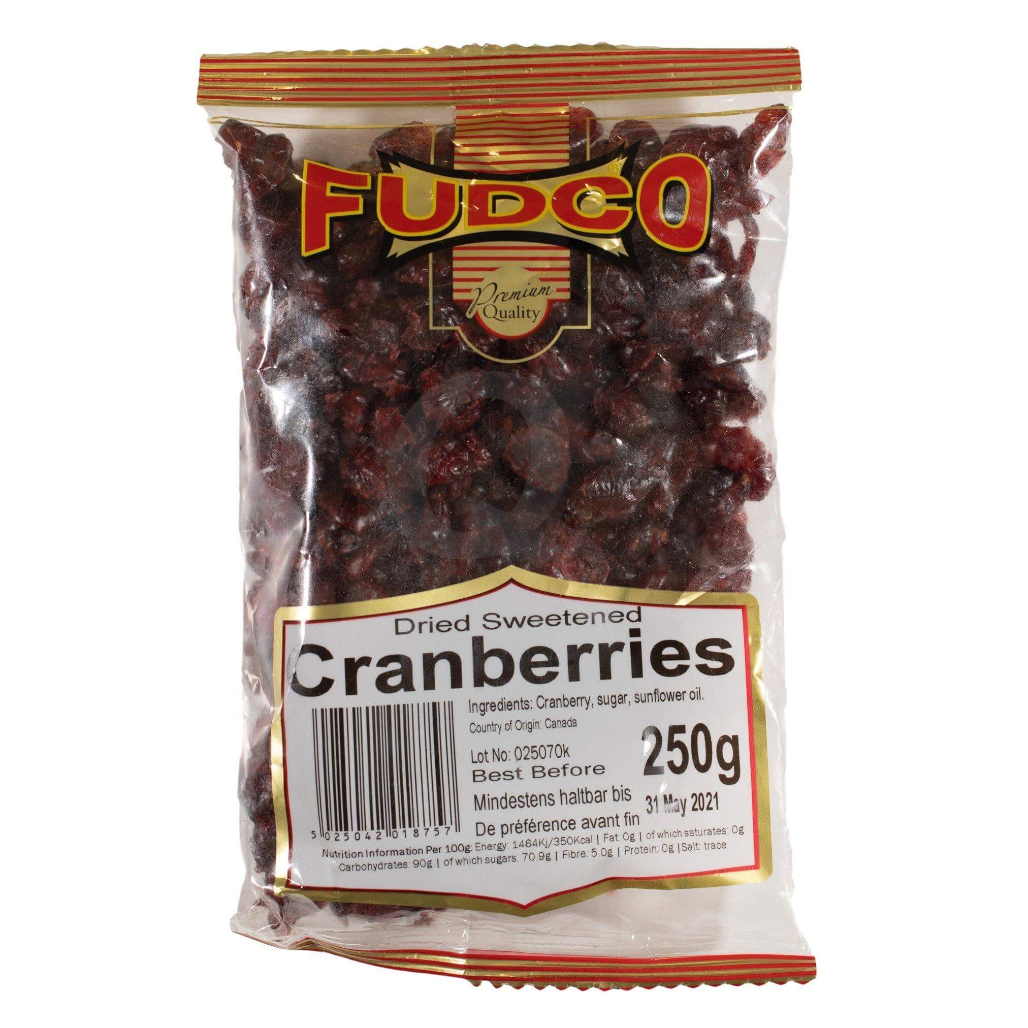 Fudco Cranberries Dried 250g