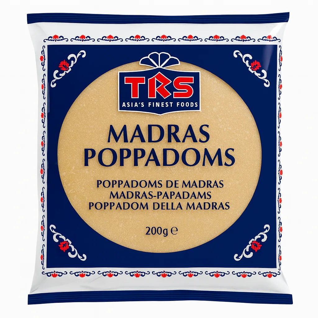 TRS Madras Poppadoms Plain 200g � Light Crisp Snacks