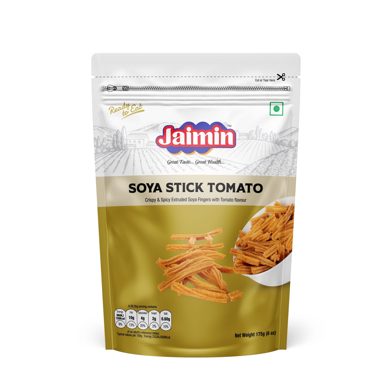 Jaimin Soya Stick Tomato 175g � Bold Flavoured Crunch Snack
