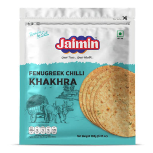 Jaimin Fenugreek Chilli Khakhra 180g � Spicy Crunchy Savory Treat