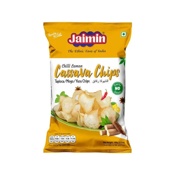 Jaimin Chilli Lemon Cassava Chips 100g - Flavourful Tapioca Snack Chips