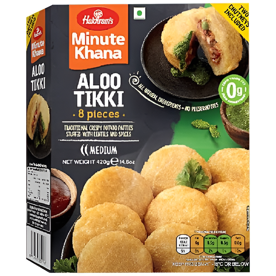 Haldiram's Aloo Tikki (8Pcs) 420g � Crispy Seasoned Mashed Potato Patties