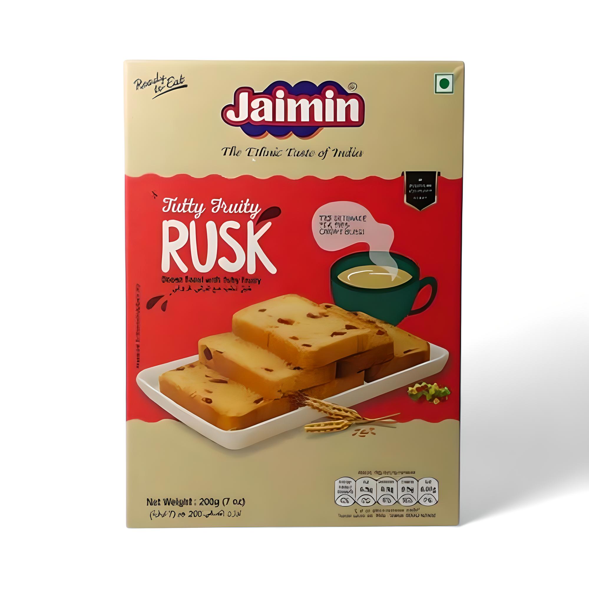 Jaimin Tutti Frutti Rusk 200g � Sweet Rusk with Fruit Bits
