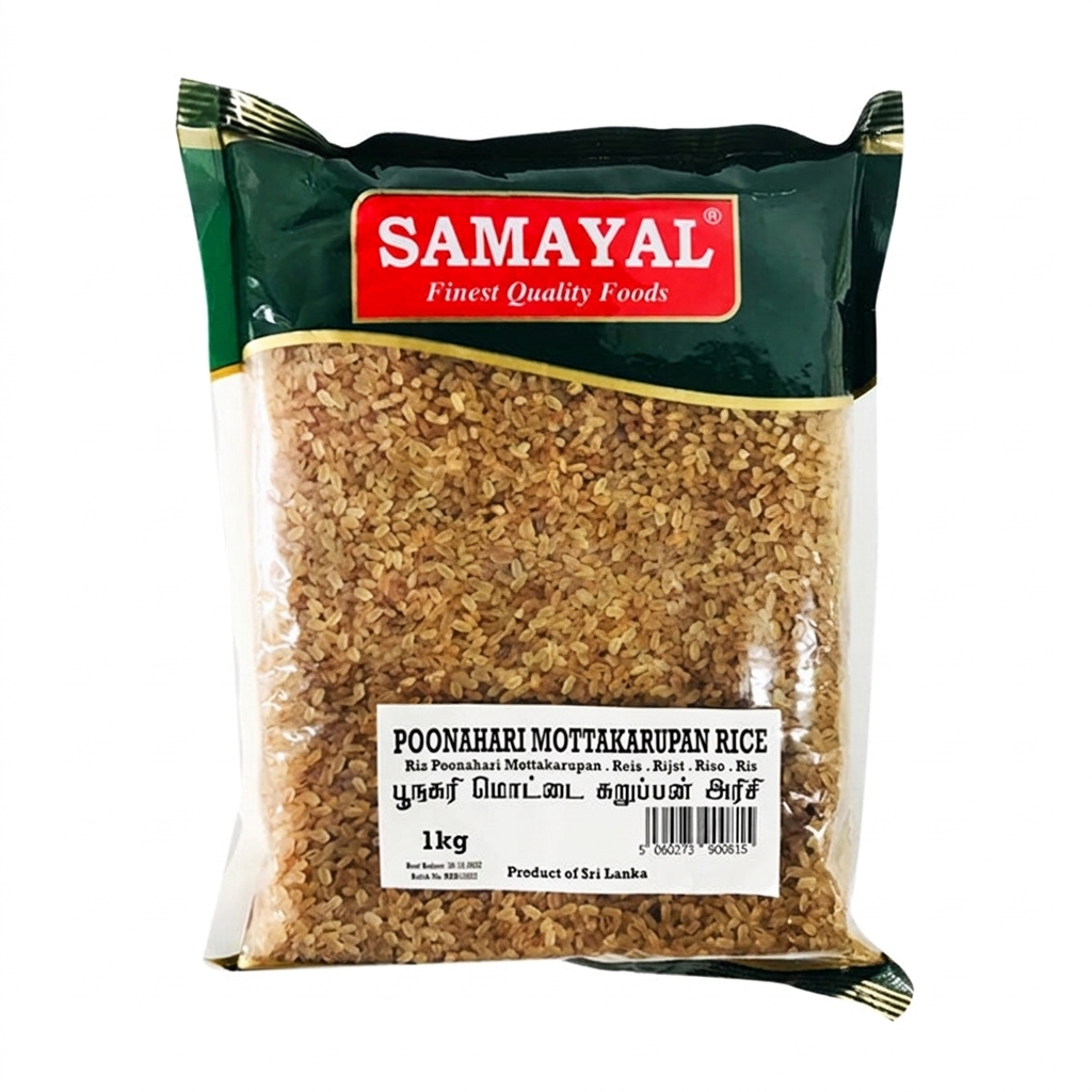 Samayal Poonahari Mottakaruppan Rice 1Kg � Authentic Tamil Nadu Rice