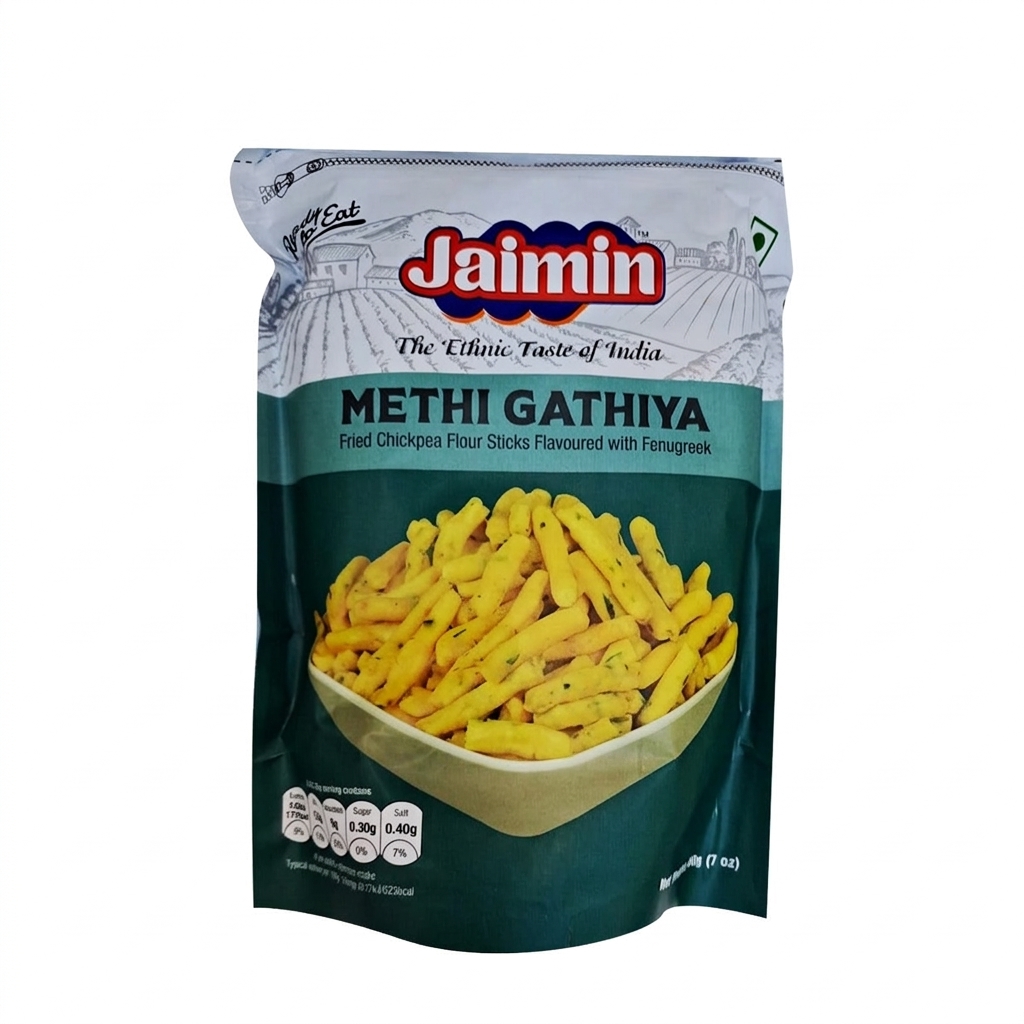 Jaimin Methi Gathiya 200g � Spicy Crunchy Indian Snack