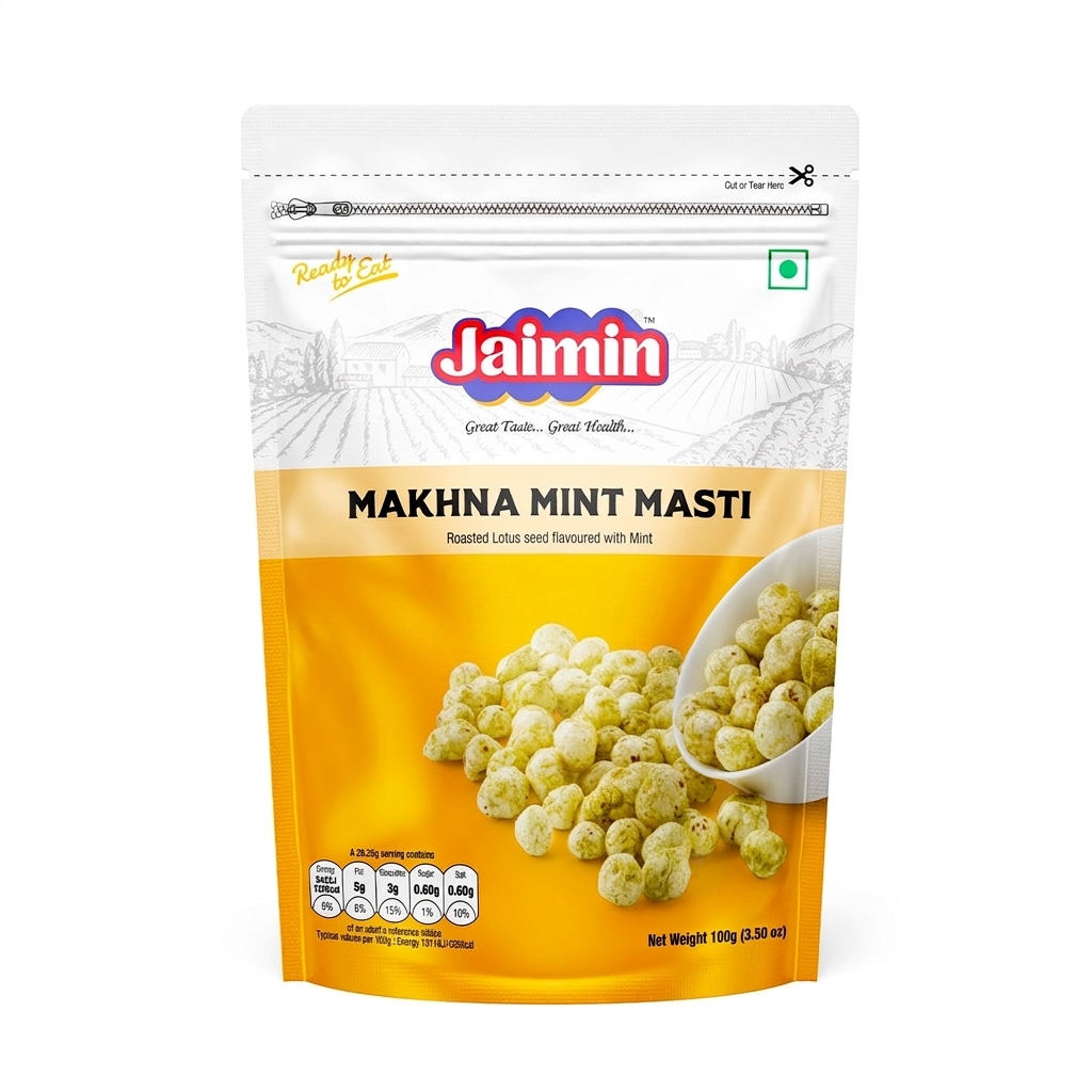 Jaimin Makhana Mint Masti 100g � Crispy & Refreshing Mint Flavor