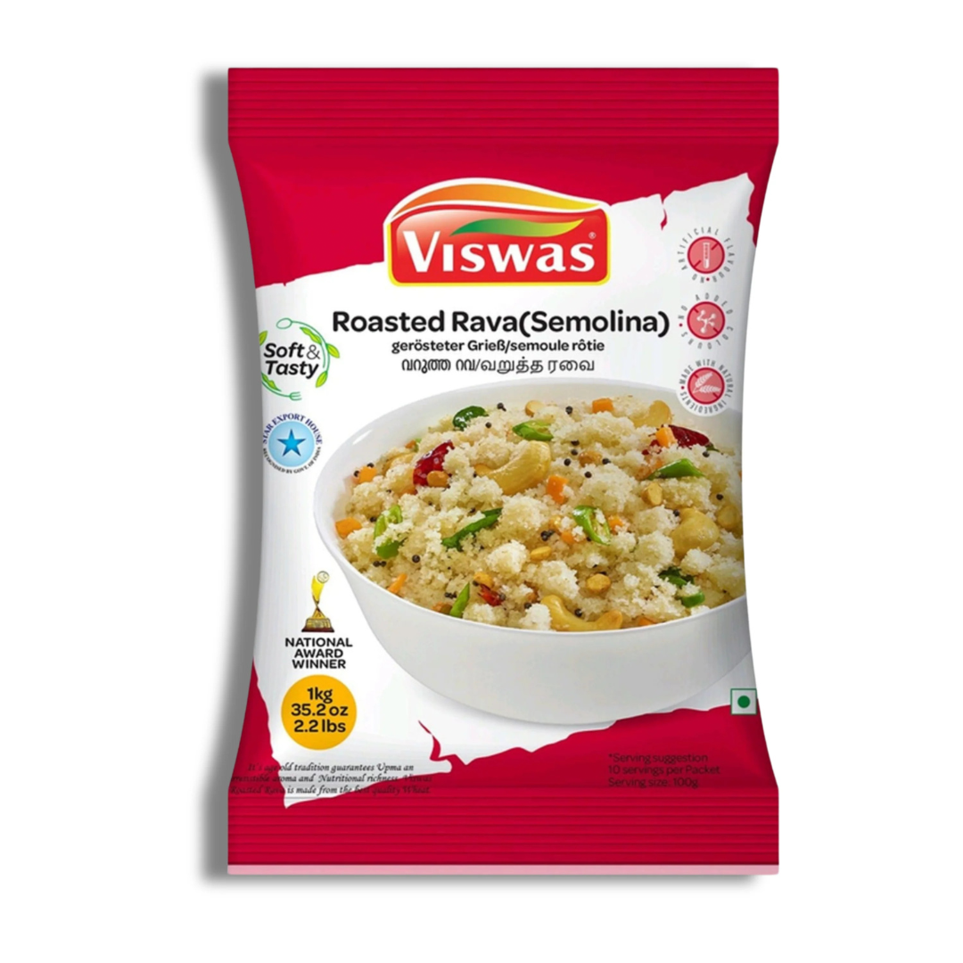 Viswas Roasted Rava 1kg - Light Toasted Semolina