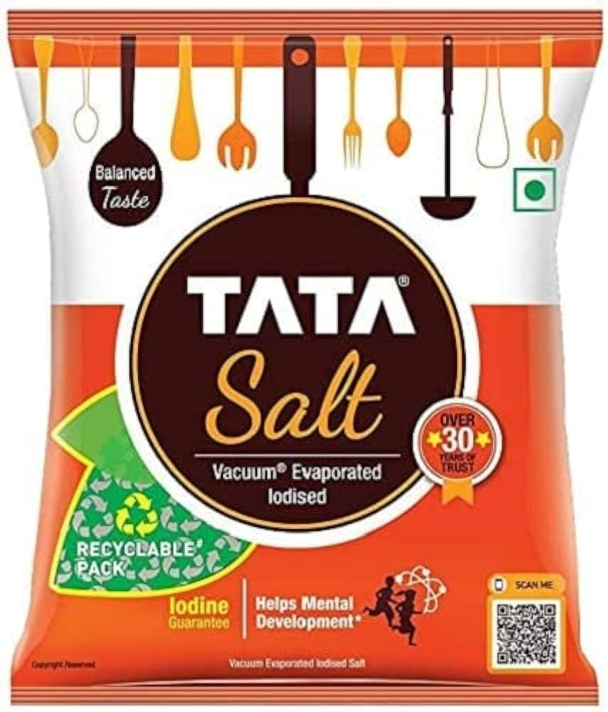 Tata Salt Fine 1kg � Pure Iodized Salt for Everyday Cooking